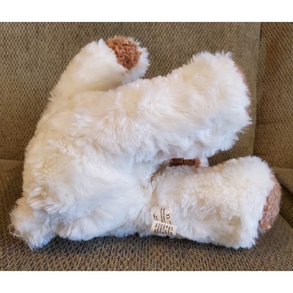 Chosun International Inc. White Bear Plush Toy with Red Plaid Bow Rare HTF - Picture 6 of 10
